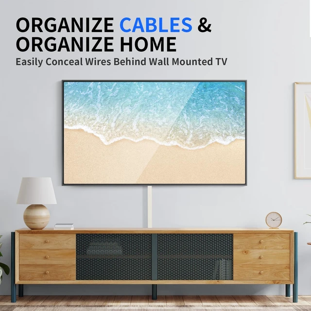 Alt view image 5 of 7 - 236in Cord Hider, One-Wire Cord Covers for Wires on Wall, Easy-to-Install Cable Hiders for Mounted Tv, Cable Management Kit, Cable Raceways, W0.59 H0.4in, Beige