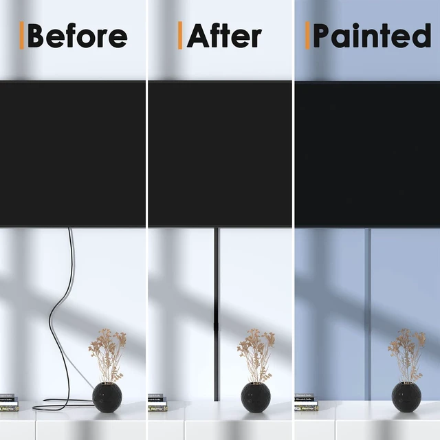 Alt view image 6 of 7 - 236in Cord Hider, One-Wire Cord Covers for Wires on Wall, Easy-to-Install Cable Hiders for Mounted Tv, Cable Management Kit, Cable Raceways, W0.59 H0.4in, Black