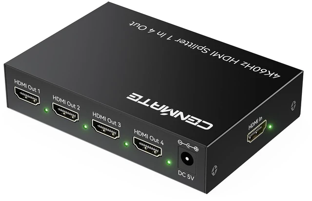 Main image of 4K@60Hz HDMI 2.0 Splitter 1 in 4 Out, Mirror Only Not Extended Display, HDMI 2.0 Splitter, Support HDMI2.0, HDCP2.2, Auto Downscaling, Deep Color Mode at up to 36 bits, CEC