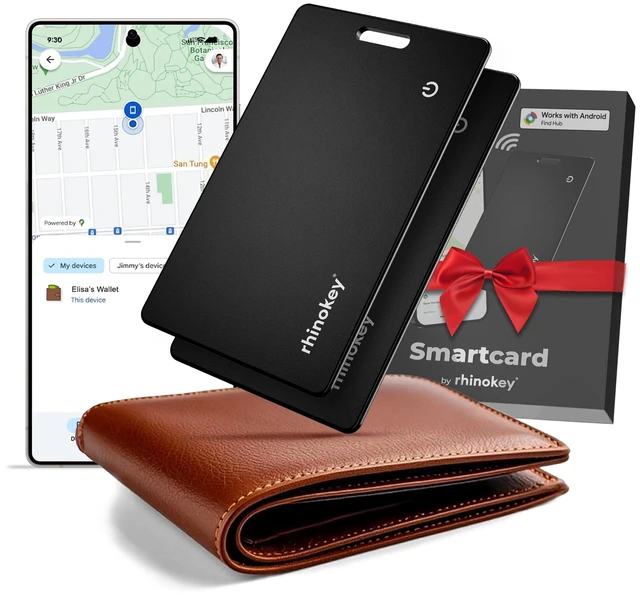 Main image of ® Wallet Tracker Card Android Works with Google Find Hub 1.8mm IP68 Rechargeable Bluetooth Tracking card with Left-Behind Alerts Key Chain Hole for Luggage Tags Passport Best Card for travel