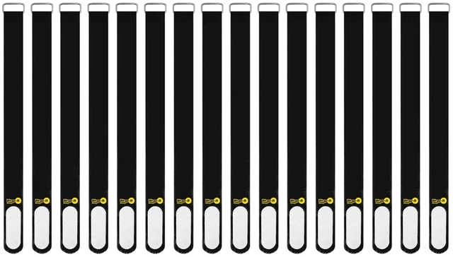 Main image of Cinch-Straps, 12-in (16-Pack) Black Hook and Loop Strap with Write on Label for Easy Cord Identification and Cable Management