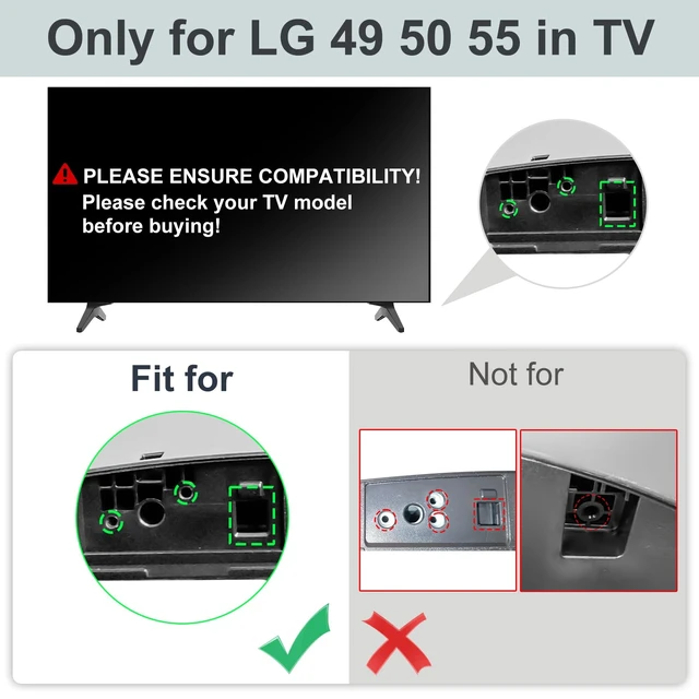 Alt view image 3 of 7 - Stand for LG TV Legs Replacement, TV Stand Legs for 49 50 55 Inch LG TV Stand - 49UJ6350 49UK6200 50UK6090 50UK6500 55UK6300 55UK6200 55UK6500 55UK6090 55UJ6300 MAM643660 MEZ64114730 with Screws