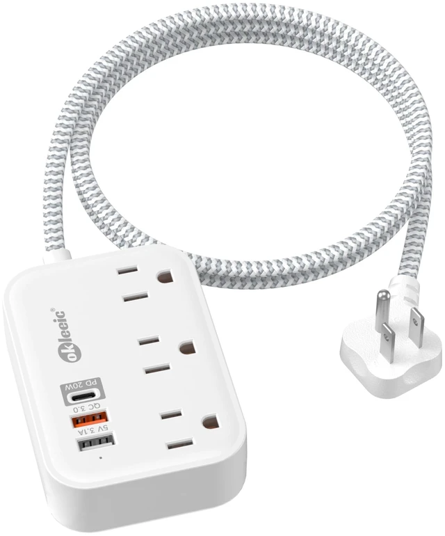 Main image of PD 20W USB C Travel Power Strip, Flat Plug Power Strip with 3 USB(1 USB C) Ports, Short Extension Cord 3FT PD 20W Fast Charging Station, Cruise Ship Essentials Compatible with iPad Pro iPhone Samsung