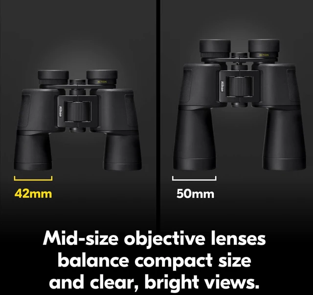 Alt view image 7 of 7 - Action 10x42 Binocular Multilayer-Coated Optics, Bright, Wide View, 10x Power, Turn-and-Slide Adjustable eyecups and Tripod-Ready Porro-Prism Design