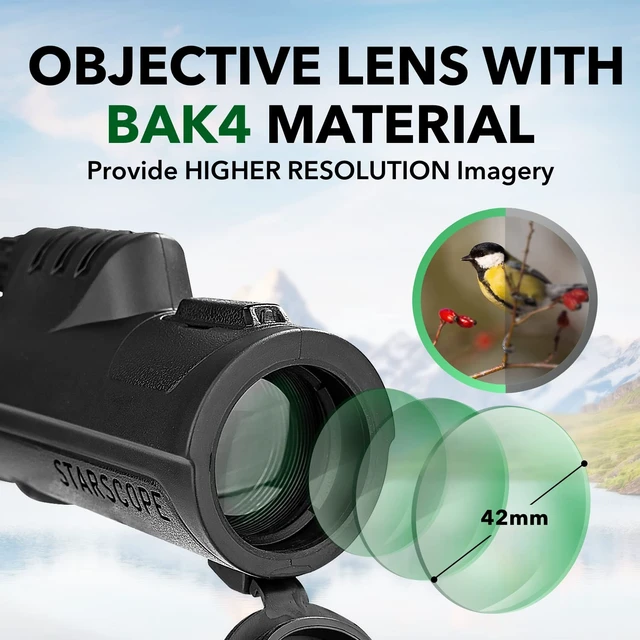 Alt view image 4 of 7 - Monocular G3 - Long-Range 10x42 High Powered Monocular Small Monoculars for Bird Watching, Hunting, Sports, and More Monoculars for Adults with BAK4 Prism