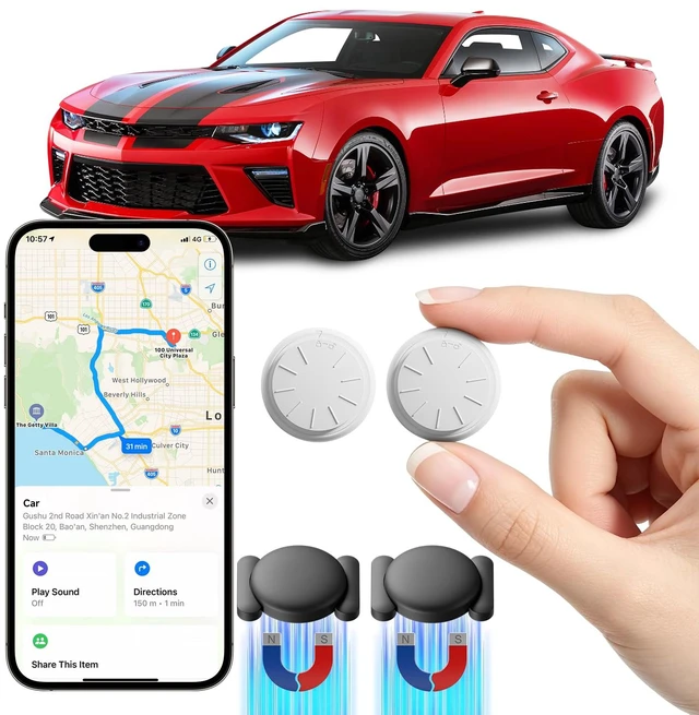 Main image of GPS Tracker for Vehicles,1 Year Battery Life,2 PCS GPS Tracker, Hidden Magnetic Case, Tracker Device for Vehicles, GPS Tracker,Ultra-Slim,No Monthly Fee Car Tracker Work with Find My (iOS Only)