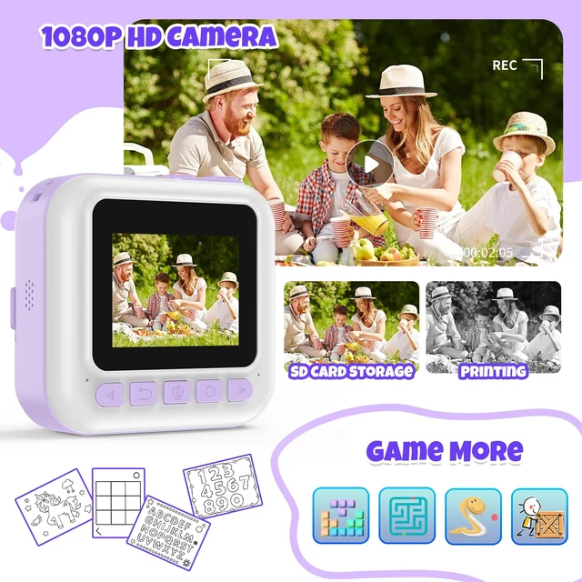 Alt view image 3 of 7 - Instant Print Camera for Kids, Children Digital Video Camera Toddler Toys Portable Toddler Print Camera Toy for Kids, Christmas Birthday Gifts for Girls Age 3 4 5 6 7 8 9 10 Year Old