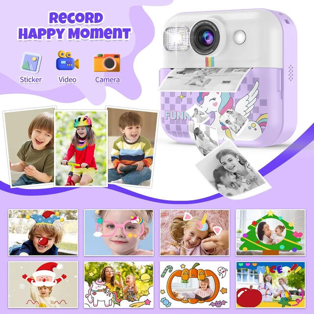 Alt view image 5 of 7 - Kids Instant Print Camera, 1080P Printable Camera Toys for Girls Boys 3-10 Toddler Camera with 3 Rolls of Photo Paper, Christmas Birthday Gifts for Girls Boys Age 3 4 5 6 7 8 9 10 Year Old
