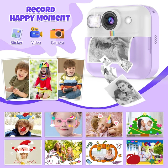 Alt view image 5 of 7 - Instant Print Camera for Kids, Children Digital Video Camera Toddler Toys Portable Toddler Print Camera Toy for Kids, Christmas Birthday Gifts for Girls Age 3 4 5 6 7 8 9 10 Year Old