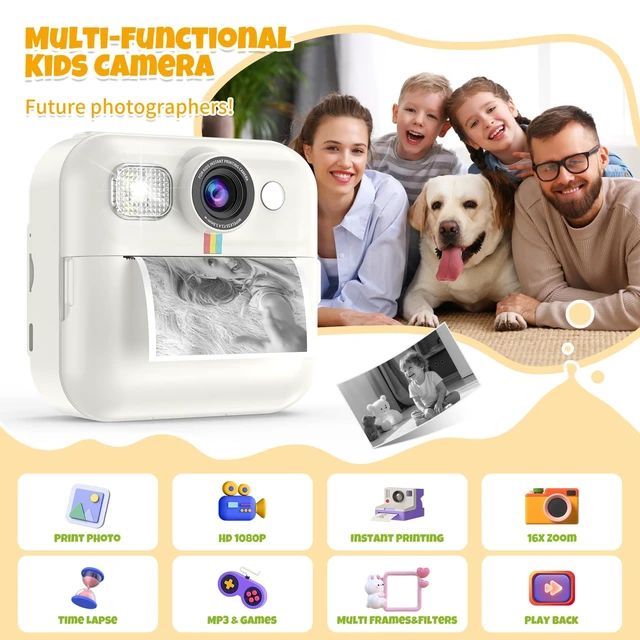 Alt view image 2 of 7 - Kids Camera Instant Print, Toddler Travel Selfie Video Camera Toy for Girls Toddler Camera Toys for Kids with Color Pens, Christmas Birthday Gifts for Girls Age 3 4 5 6 7 8 Year Old