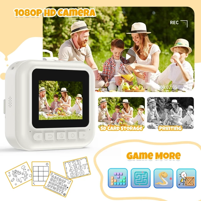 Alt view image 3 of 7 - Kids Camera Instant Print, Toddler Travel Selfie Video Camera Toy for Girls Toddler Camera Toys for Kids with Color Pens, Christmas Birthday Gifts for Girls Age 3 4 5 6 7 8 Year Old