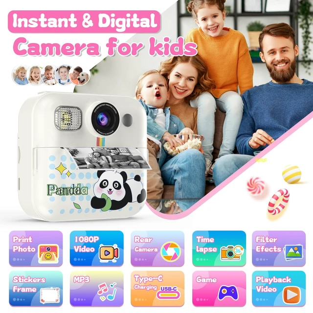 Alt view image 2 of 7 - Kids Camera Instant Print, Toddler Camera Toy Birthday Gifts for Girls 3-10 Instant Print Camera for Kids with 3 Rolls of Photo Paper, Christmas Birthday Gifts for Girls Age 3 4 5 6 7 8 9 10 Year Old