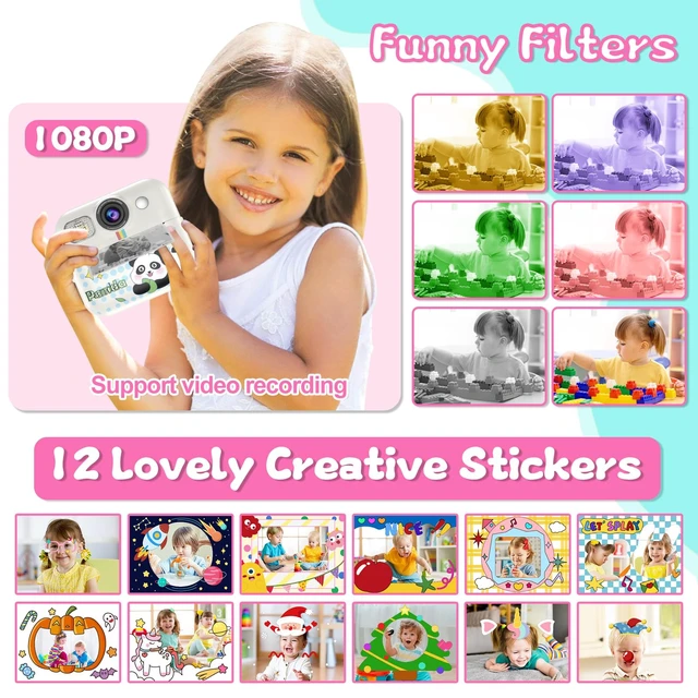 Alt view image 3 of 7 - Kids Camera Instant Print, Toddler Camera Toy Birthday Gifts for Girls 3-10 Instant Print Camera for Kids with 3 Rolls of Photo Paper, Christmas Birthday Gifts for Girls Age 3 4 5 6 7 8 9 10 Year Old