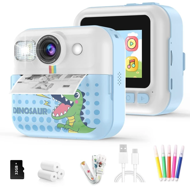 Main image of Instant Print Camera for Kids, Toddler 1080P Toys Printable Selfie Cameras, Christmas Birthday Gifts for Girls Boys Age 3-10 with 3 Roller Photo Paper(Blue)