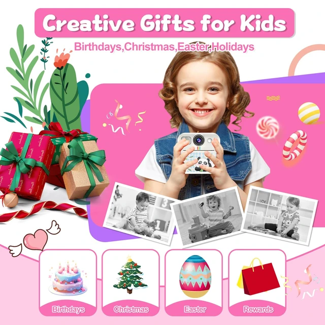 Alt view image 7 of 7 - Kids Camera Instant Print, Toddler Camera Toy Birthday Gifts for Girls 3-10 Instant Print Camera for Kids with 3 Rolls of Photo Paper, Christmas Birthday Gifts for Girls Age 3 4 5 6 7 8 9 10 Year Old