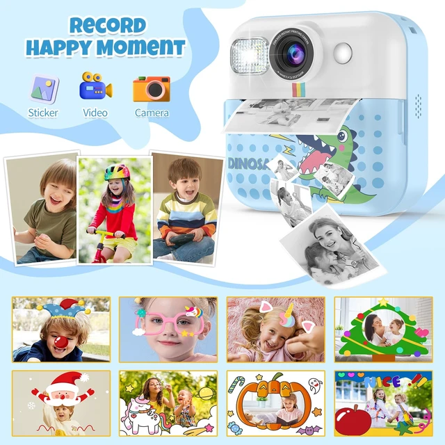 Alt view image 5 of 7 - Instant Print Camera for Kids, Toddler 1080P Toys Printable Selfie Cameras, Christmas Birthday Gifts for Girls Boys Age 3-10 with 3 Roller Photo Paper(Blue)