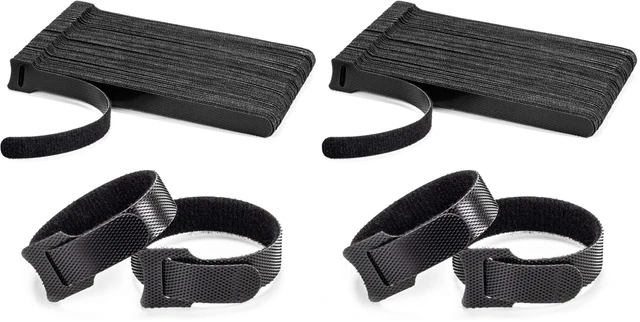 Main image of 80PCS Reusable Cable Ties, Black Adjustable 6-Inch Cord Organizer Ties, Multi-purpose Hook Loop Cable Management Wire Ties for Organizing Home, Office, Data Centers (Pack of 2)