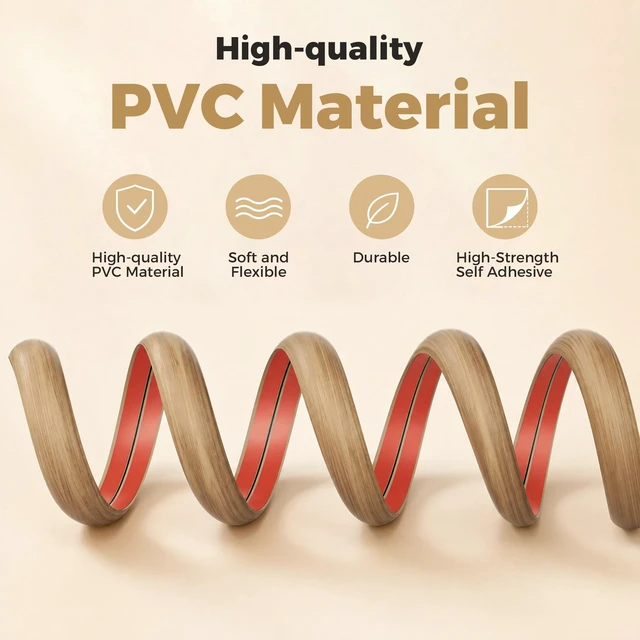 Alt view image 3 of 7 - 5-ft Floor Cord Cover, Self-Adhesive Cable Covers for Wires, Yellow Oak Wood-Grain Power Cord Protector, Premium Grade PVC Extension Cord Cover to Avoid Tripping, 1.18" (W) x 0.39" (H)