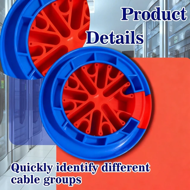Alt view image 4 of 7 - Wire Comb for Network Ethernet Cable Management Organizer Tool with Cat5 Cat6 Wire Straightener Low Voltage PSU Organizing Tool (2 Pack Blue Red)
