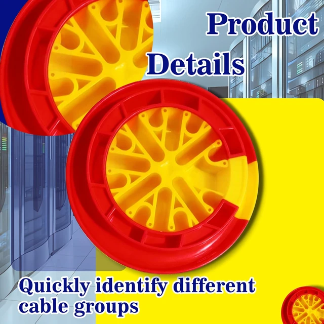 Alt view image 4 of 7 - Wire Comb for Network Ethernet Cable Management Organizer Tool with Cat5 Cat6 Wire Straightener Low Voltage PSU Organizing Tool (2 Pack Red Yellow)