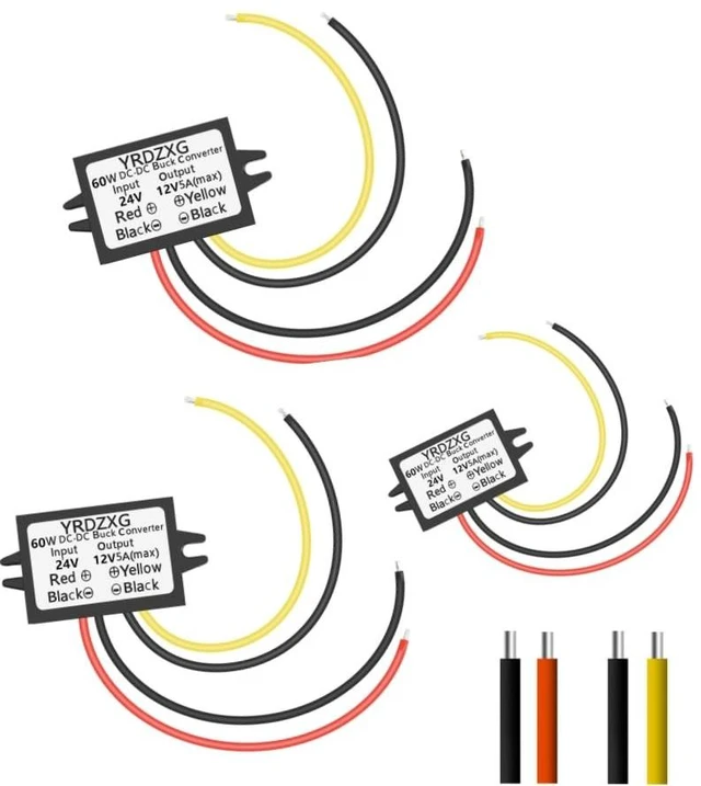Main image of (3Pac) DC-DC 24V to 12V 5A 60W Buck Converter Power Regulator, Buck Converter, for Golf Carts, Cars, Trucks, LED Vehicle Display Vehicles