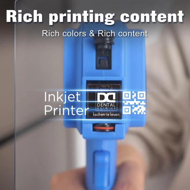 Alt view image 7 of 7 - Handheld Inkjet Printer with 42ml Quick-Drying Ink Cartridge, 0.5 Inch Nozzle Ink Jet Coding Machine for EXP Date/Batch Number/QR Code/Barcode/Logo/Text (ZM-C12mini) (Blue)