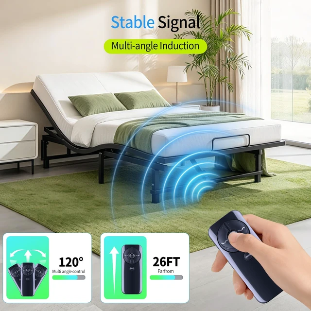 Alt view image 6 of 7 - Replacement Remote Control for Sealy Ease 2.0/3.0/4.0 RF399A RF368B Compatible with Tempurpedic/Ergo Adjustable Bed Base JLDK.30.03.20 Easy Pairing