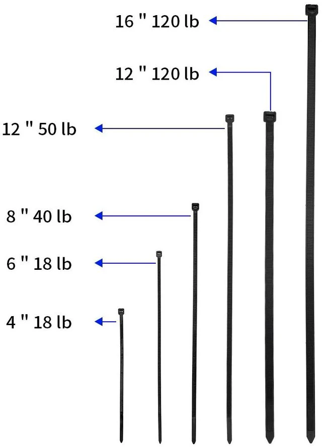 Alt view image 3 of 7 - 100 Pack 16 inch 120 Lbs Tensile Strength Self-Locking Eco-Friendly Nylon Plastic Cable Zip Ties Heavy Duty Black Wire Tie Wraps for Home, Office, Garden, Garage, Workshop (Large, 100pcs)