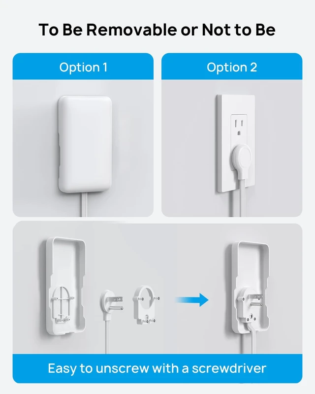 Alt view image 7 of 7 - Flat Power Strip with Outlet Cover, 10FT Long Extension Cord 8 AC Outlets with 2 USB A & 2 USB C Ports, 1700J Surge Protector, Flat Wall Plug Compact for Home Office Dorm Room Essentials