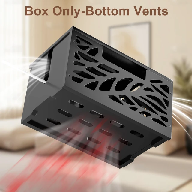 Alt view image 4 of 7 - Large Cable Management Box, Cord Hider for Power Strip, Black Cord Hider Box & Cable Organizer Box, practical storage box conceals messy power strip, TV, floor cables for home office
