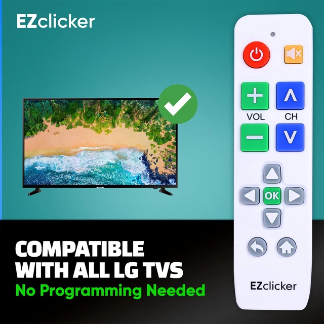 Alt view image 3 of 7 - LG TV Remote Big Button Easy to Use Remote for LG TV Only (Blue) Big Button, Simplified, Great for Seniors (2xAAA Batteries not Included)