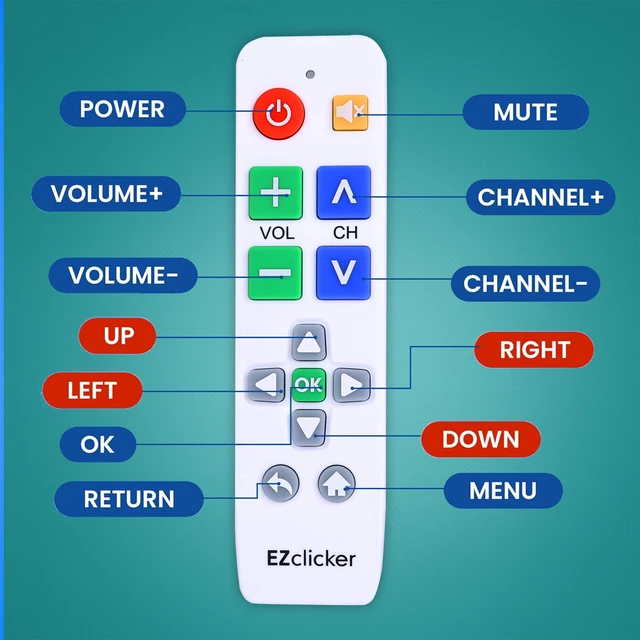 Alt view image 5 of 7 - LG TV Remote Big Button Easy to Use Remote for LG TV Only (Blue) Big Button, Simplified, Great for Seniors (2xAAA Batteries not Included)