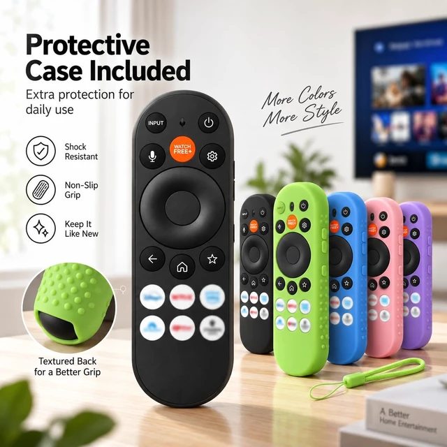 Alt view image 2 of 7 - XRT290 Replacement Voice Remote with Protective Case Included for ONN Powered by Vizio TVs