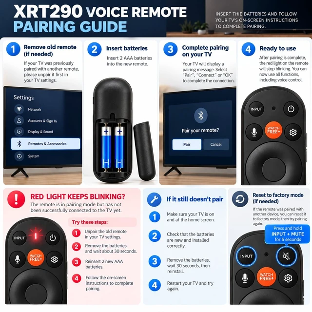 Alt view image 3 of 7 - XRT290 Replacement Voice Remote with Protective Case Included for ONN Powered by Vizio TVs