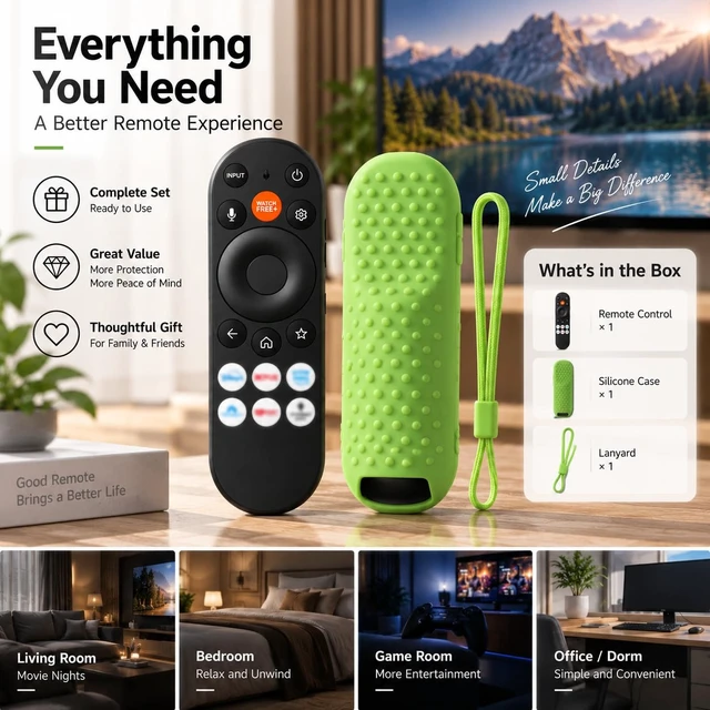Alt view image 5 of 7 - XRT290 Replacement Voice Remote with Protective Case Included for ONN Powered by Vizio TVs