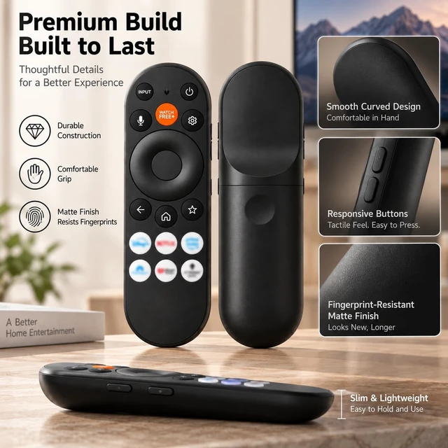 Alt view image 6 of 7 - XRT290 Replacement Voice Remote with Protective Case Included for ONN Powered by Vizio TVs