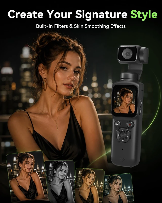 Alt view image 6 of 7 - 4K Vlogging Camera, Pocket Camera for Beginners PDAF Autofocus, 330° AI Face Tracking, EIS Anti-Shake, Lightweight, WiFi App Control, Webcam Function, Touchscreen