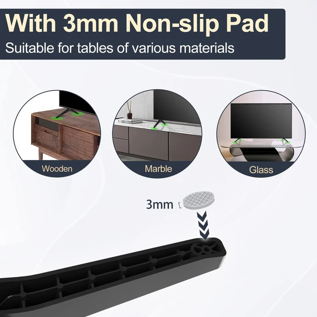 Alt view image 6 of 7 - Stand for LG TV Legs Replacement, TV Stand Legs for 49 50 55 Inch LG TV Stand - 49UK6090 50UK6090 50UK6500 50UM7300 50UN7300 55UK7700 55UM7300 55UM6910 55UN7300 MAM643660 MEZ64114730 with Screws