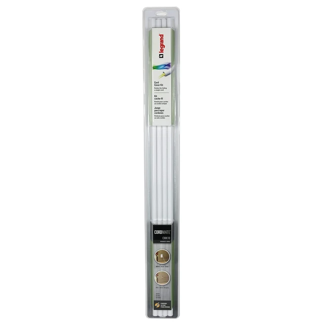 Alt view image 2 of 2 - Legrand - Kit Cordmate, Organizer and Hider, Cover, Concealer, and Protector for Wall, Single Cord, CMK10, Paintable