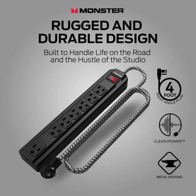 Alt view image 3 of 7 - Pro MI Professional Surge Protector Power Strip with Fireproof MOV Technology for Computers, Amplifiers, Pedal Boards, and Pro Audio Gear