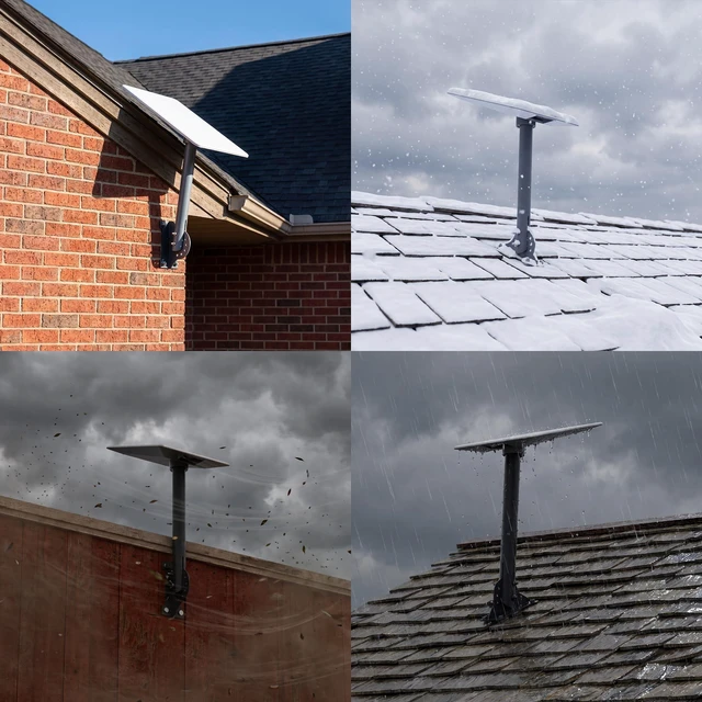 Alt view image 6 of 7 - Starlink V5 Mount, Gen 5 Roof Mount Aluminum 16" Pole Adjustable Starlink V5 Mount Pole with Aluminum Pipe Adapter for Standard 4/4X/Gen3 Dish