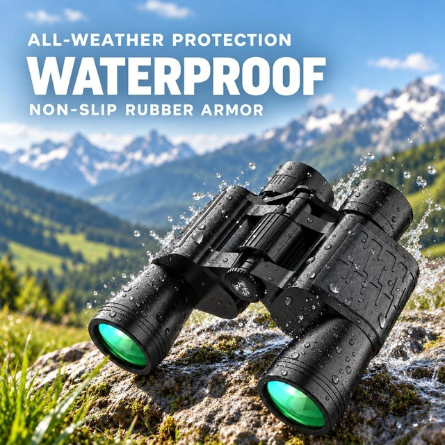 Alt view image 2 of 7 - 10x50 Binoculars for Adults High Powered Waterproof Fogproof IPX7 Compact Binoculars for Bird Watching Travel Cruise Ship Low Light Vision Stargazing Long Range Waterproof Binoculars 10x50