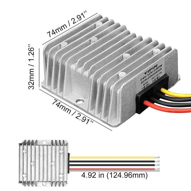 Alt view image 7 of 7 - DC/DC Converter Regulator 24V Step Down to 12V 20A 240W Low Voltage Reducer Buck Transformer Waterproof Golf cart Club car