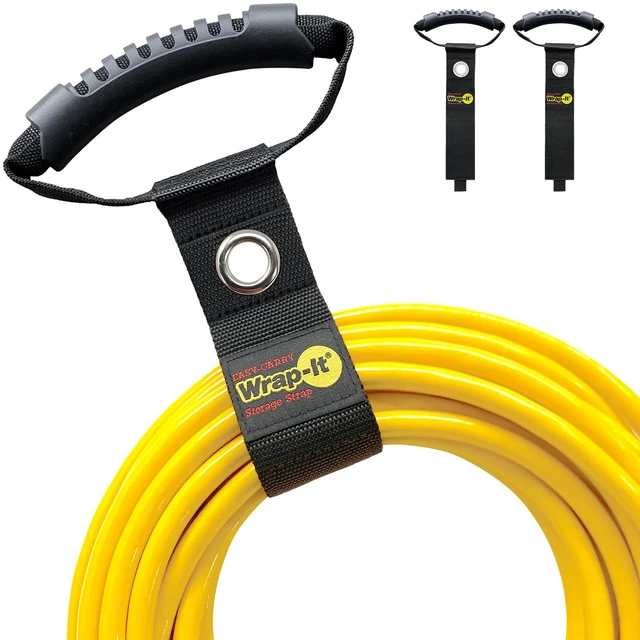Main image of Easy-Carry Straps - 17" (2-Pack) Black with Grommet Extension Cord Organizer with a Handle for Cable and Hose Storage