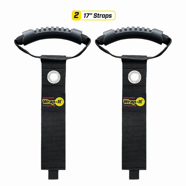 Alt view image 3 of 7 - Easy-Carry Straps - 17" (2-Pack) Black with Grommet Extension Cord Organizer with a Handle for Cable and Hose Storage