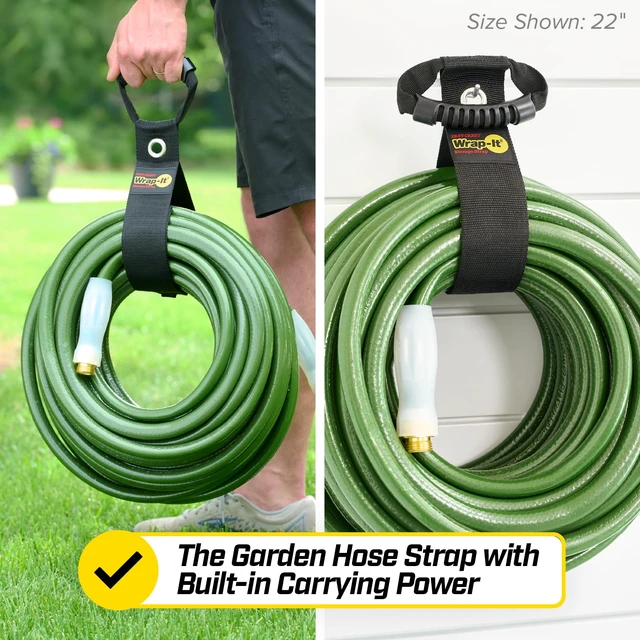 Alt view image 4 of 7 - Easy-Carry Straps - 17" (2-Pack) Black with Grommet Extension Cord Organizer with a Handle for Cable and Hose Storage