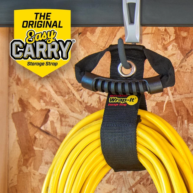 Alt view image 7 of 7 - Easy-Carry Straps - 17" (2-Pack) Black with Grommet Extension Cord Organizer with a Handle for Cable and Hose Storage