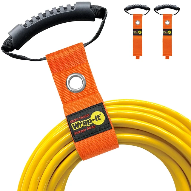 Main image of Easy-Carry Straps - 17 (2-Pack) Blaze Orange with Grommet Extension Cord Hanger Carrying Straps for RV Accessories
