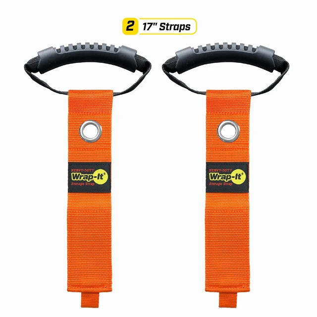 Alt view image 3 of 7 - Easy-Carry Straps - 17 (2-Pack) Blaze Orange with Grommet Extension Cord Hanger Carrying Straps for RV Accessories