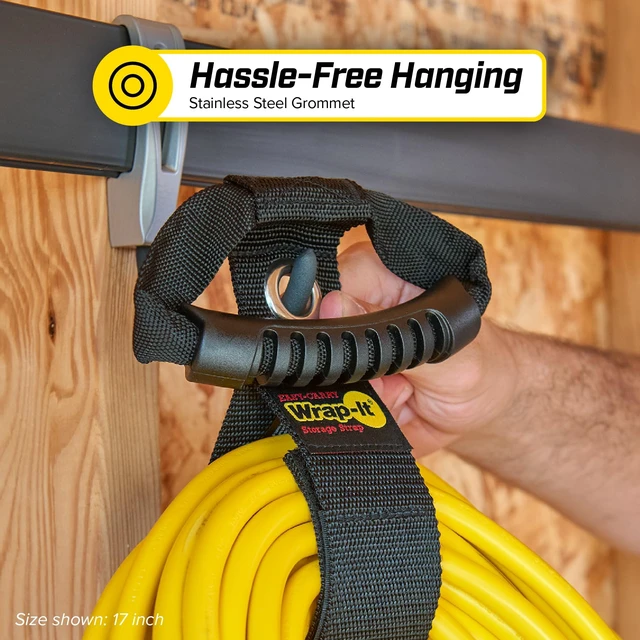 Alt view image 6 of 7 - Easy-Carry Straps - 17 (2-Pack) Blaze Orange with Grommet Extension Cord Hanger Carrying Straps for RV Accessories